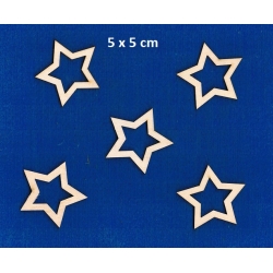 SKLEJKA #3mm Gwiazdka 5cm ramka  / KOMPLET 5szt